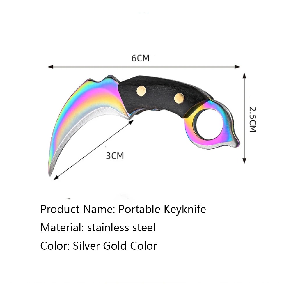 Bushcraft Knife Fixed - Mini couteau porte-clés, couteau de poche,