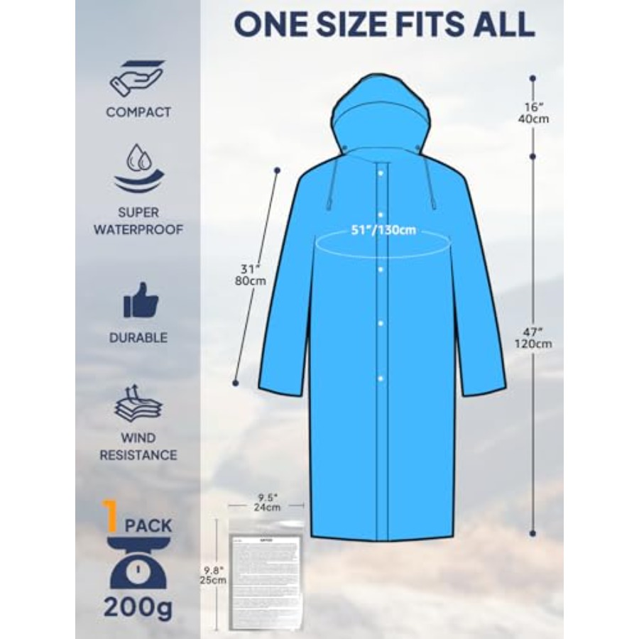 ANYOO Lot de 2 ponchos de plui - Emergency Poncho Rain avis et prix