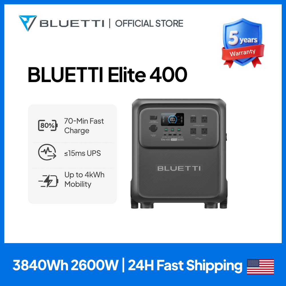 BLUETTI Elite 400 2600W 3840Wh - Solar Emergency Charger avis et prix